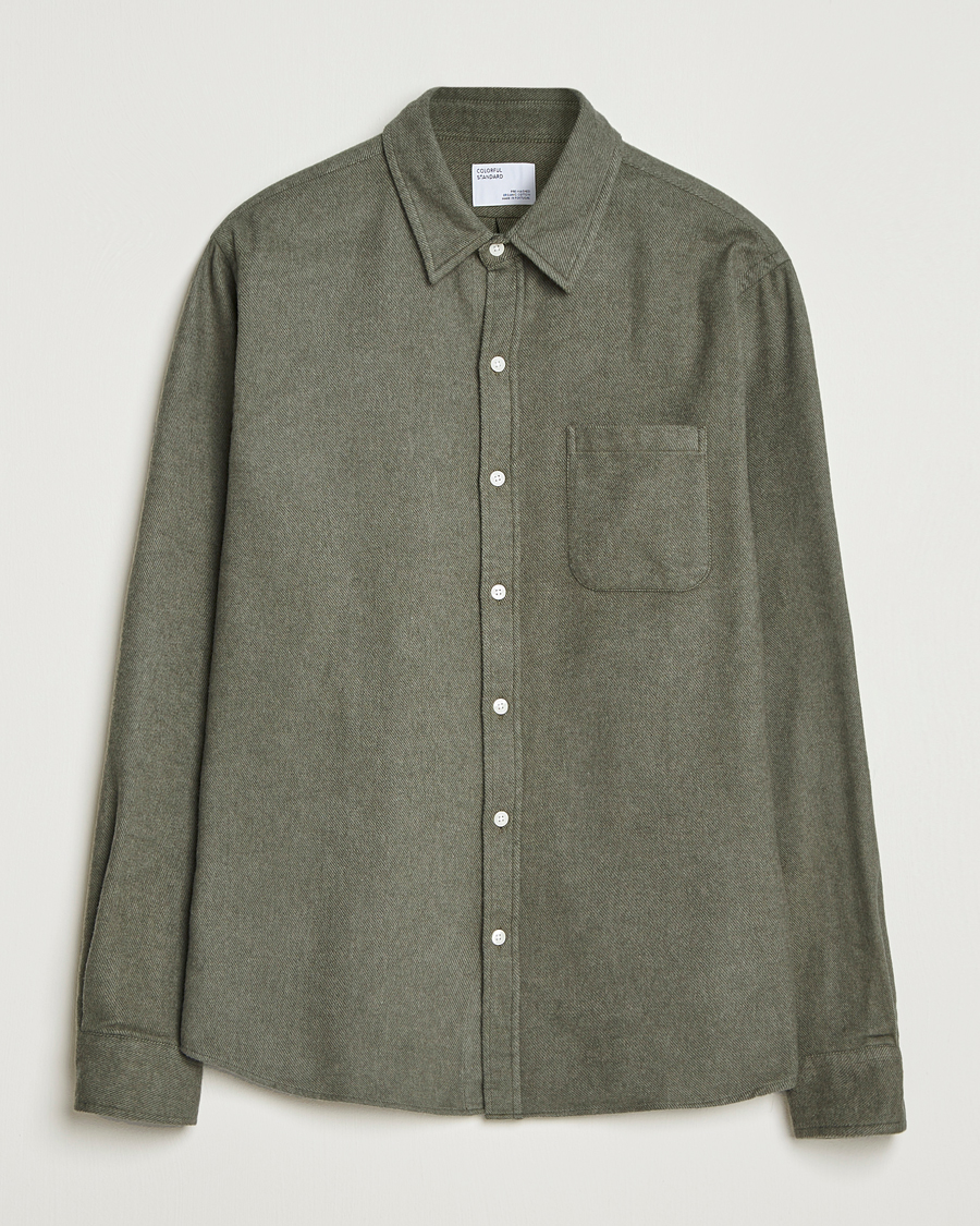 Mies | Kauluspaidat | Colorful Standard | Organic Flannel Shirt Dusty Olive