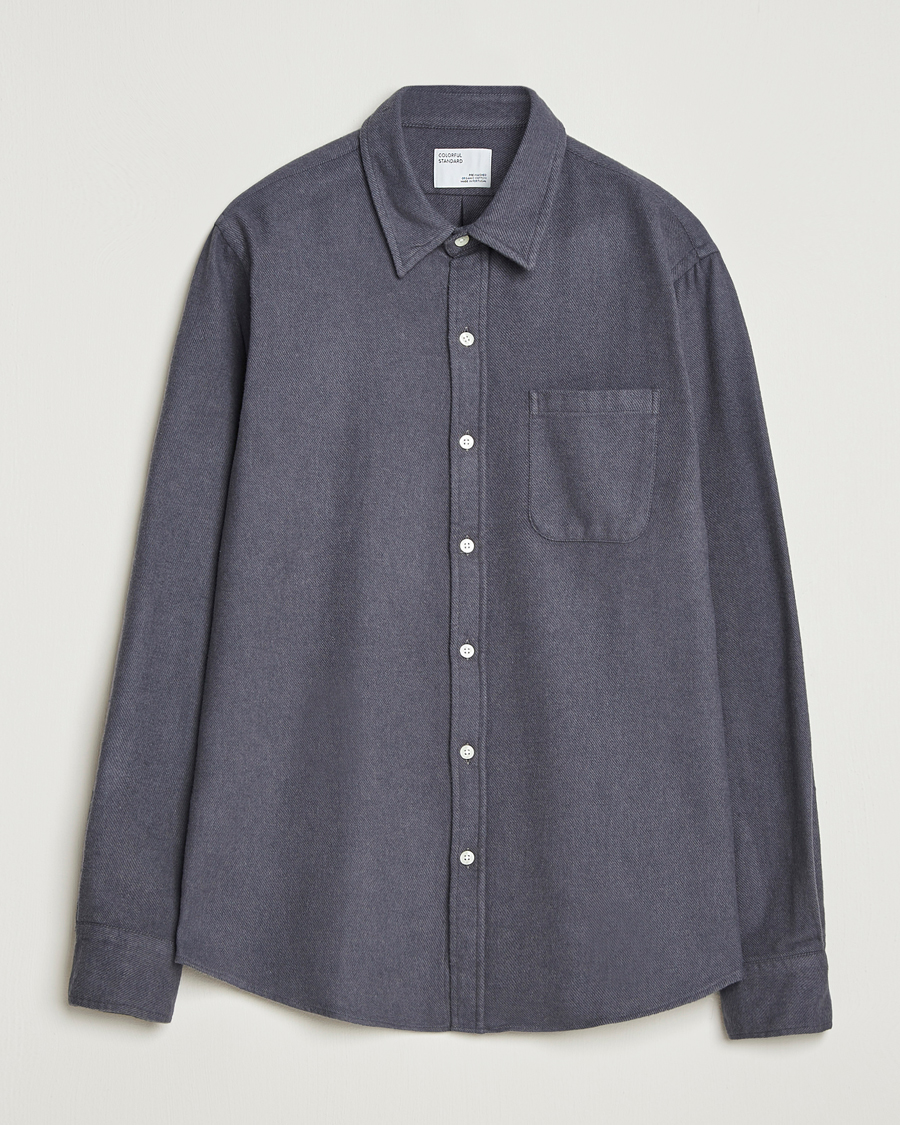 Mies | Kauluspaidat | Colorful Standard | Organic Flannel Shirt Lava Grey