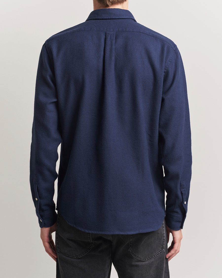 Mies | Kauluspaidat | Colorful Standard | Organic Flannel Shirt Navy Blue