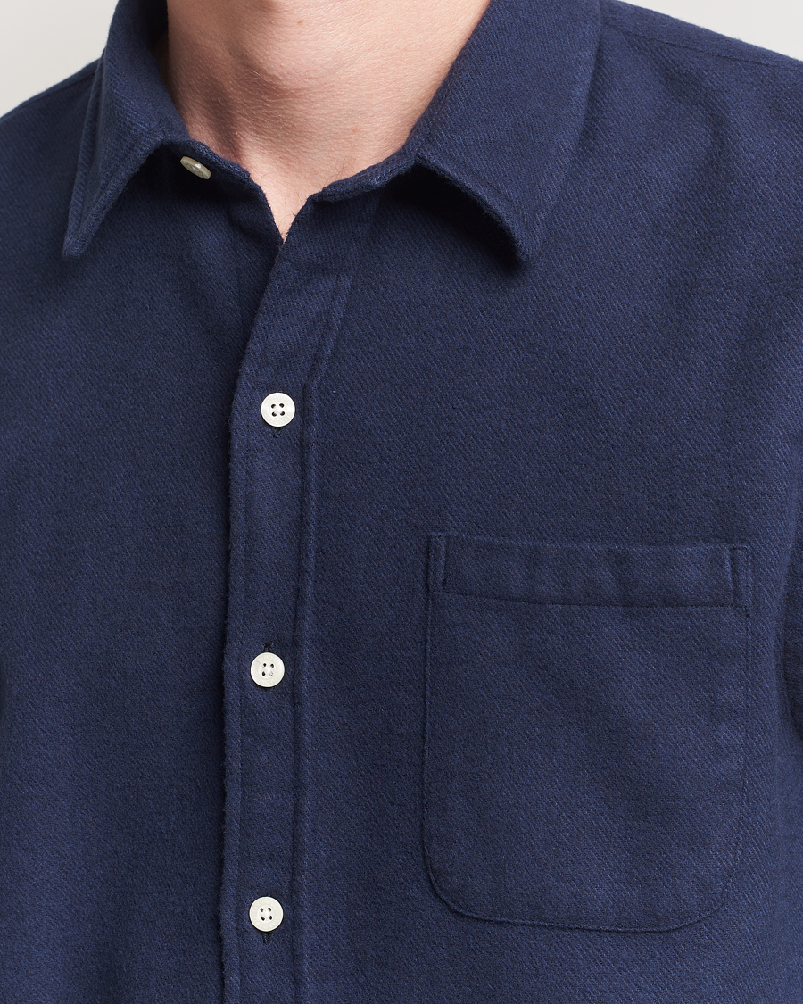 Mies | Kauluspaidat | Colorful Standard | Organic Flannel Shirt Navy Blue