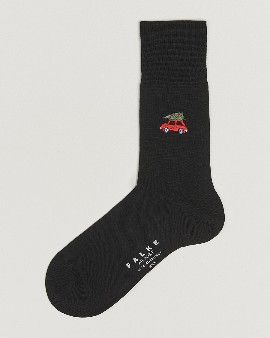 Mies | Alusvaatteet | Falke | Airport Christmas Car Sock Black