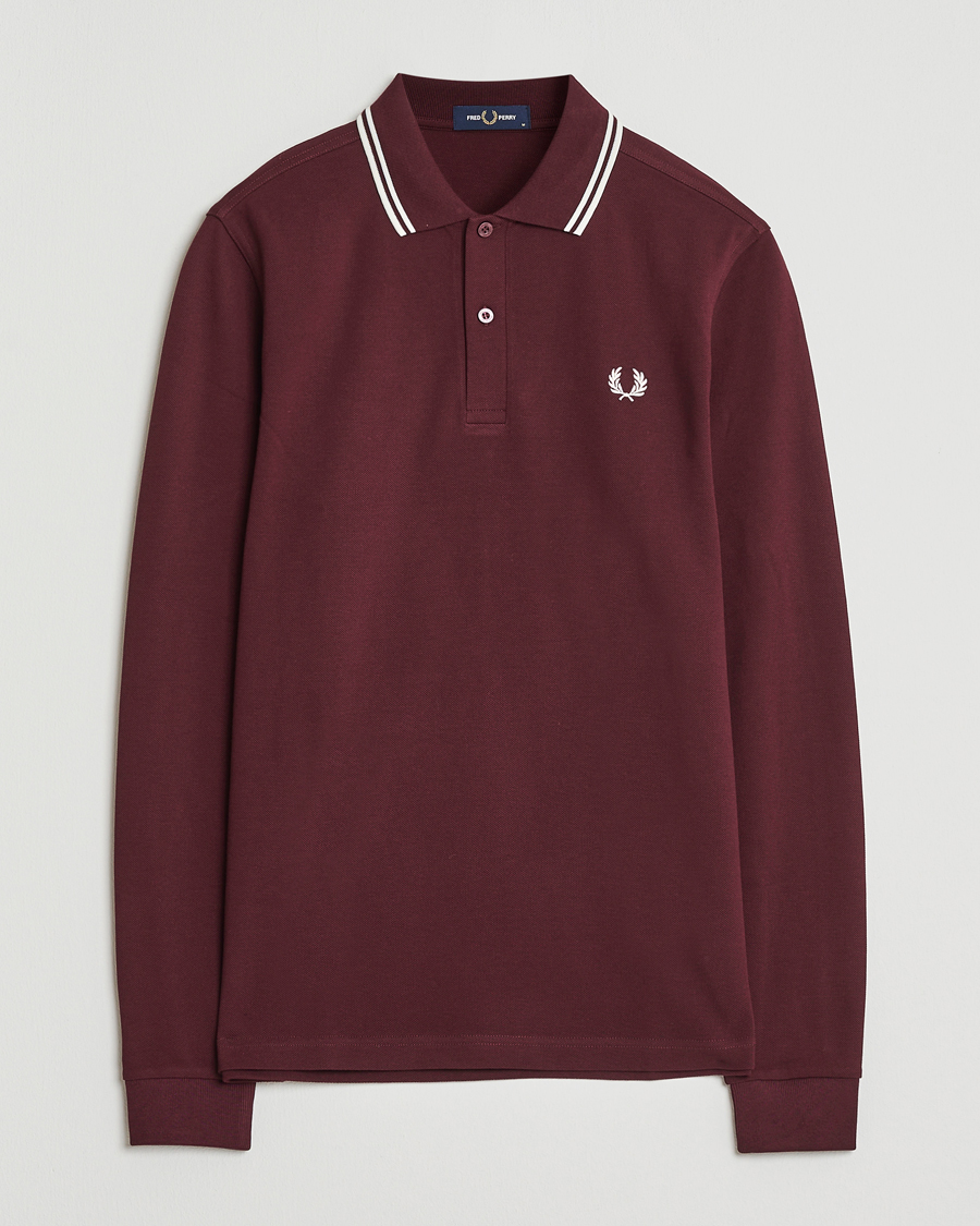 Mies | Pikeet | Fred Perry | Twin Tipped Long Sleeve Polo Shirt Oxblood