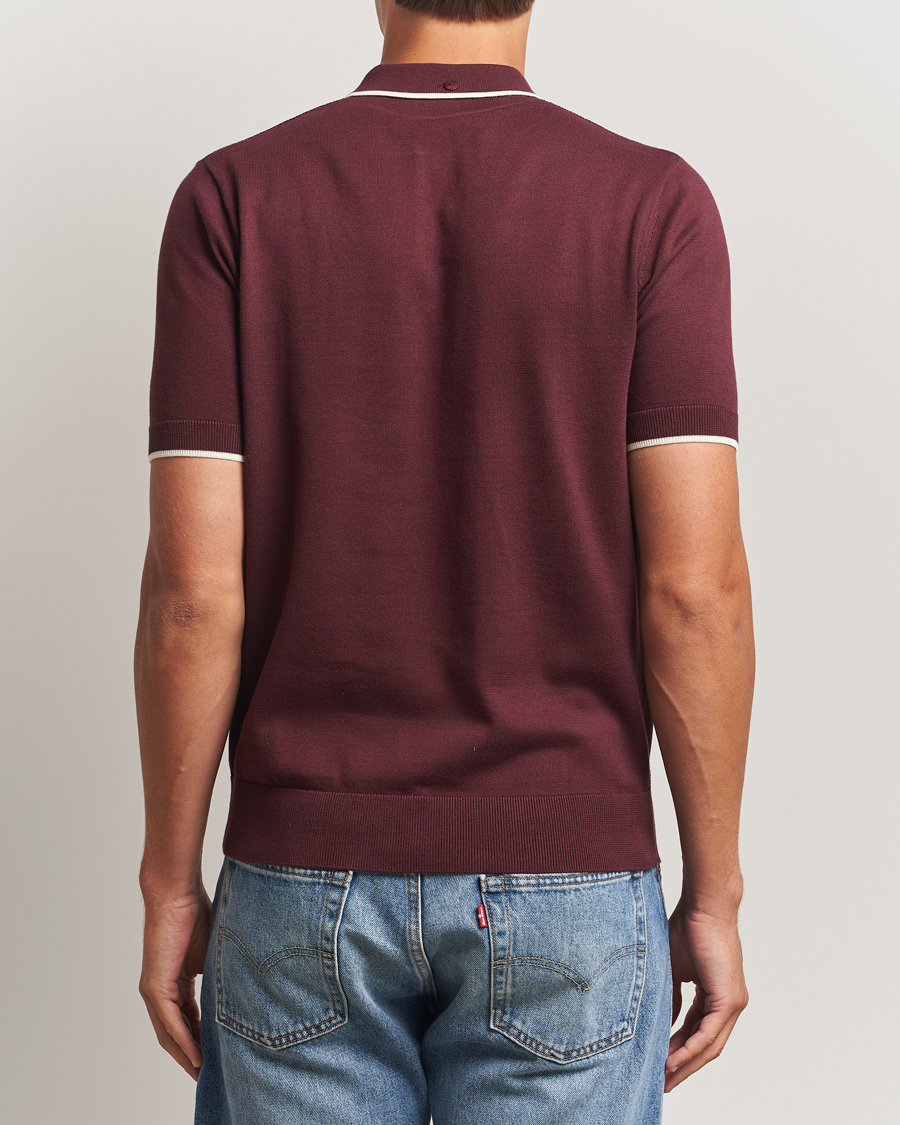 Mies | Pikeet | Fred Perry | Pique Knitted Tipped Polo Oxblood