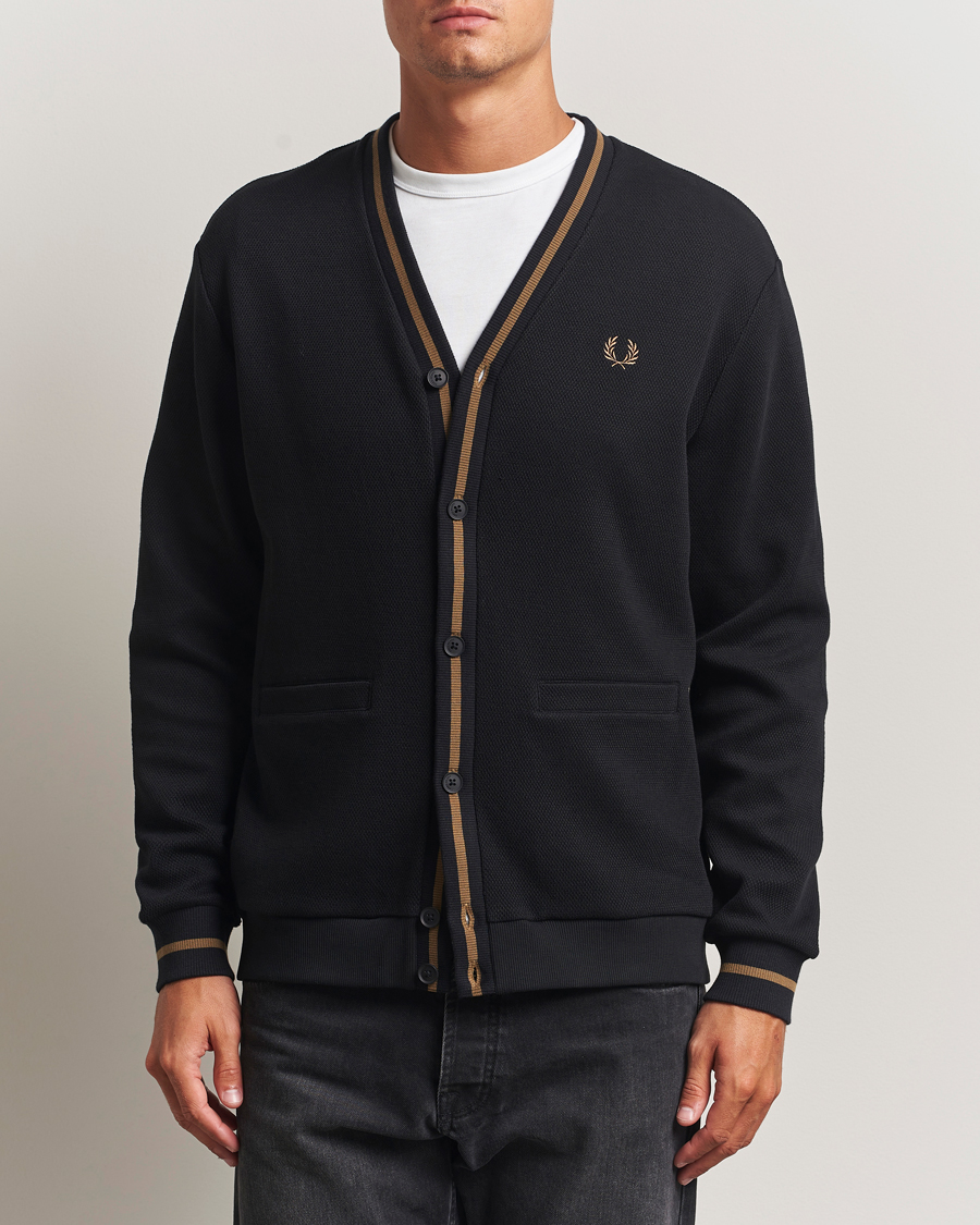 Mies | Puserot | Fred Perry | Tipped Pique Textured Cardigan Black