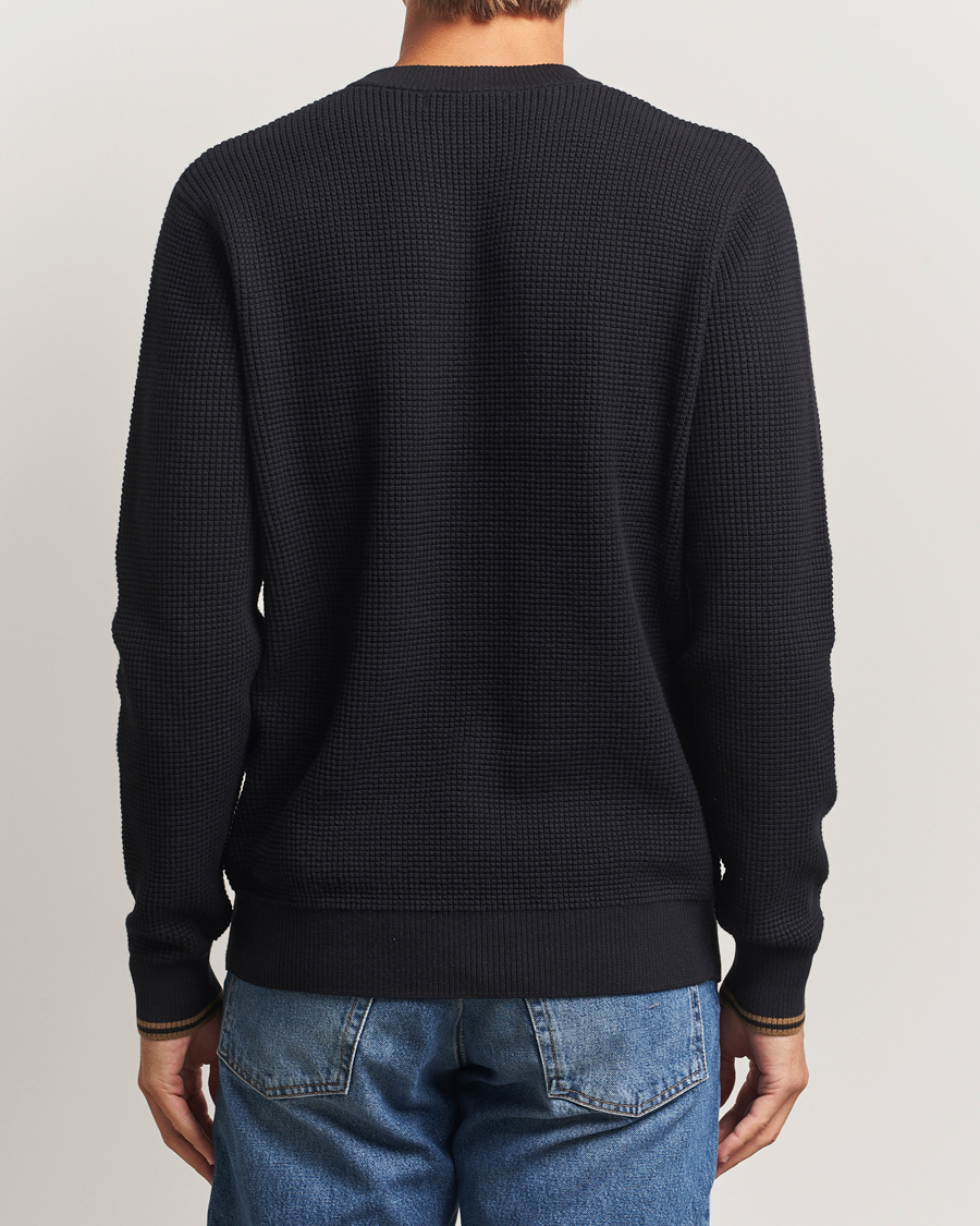 Mies | Puserot | Fred Perry | Waffle Stitch Jumper Black