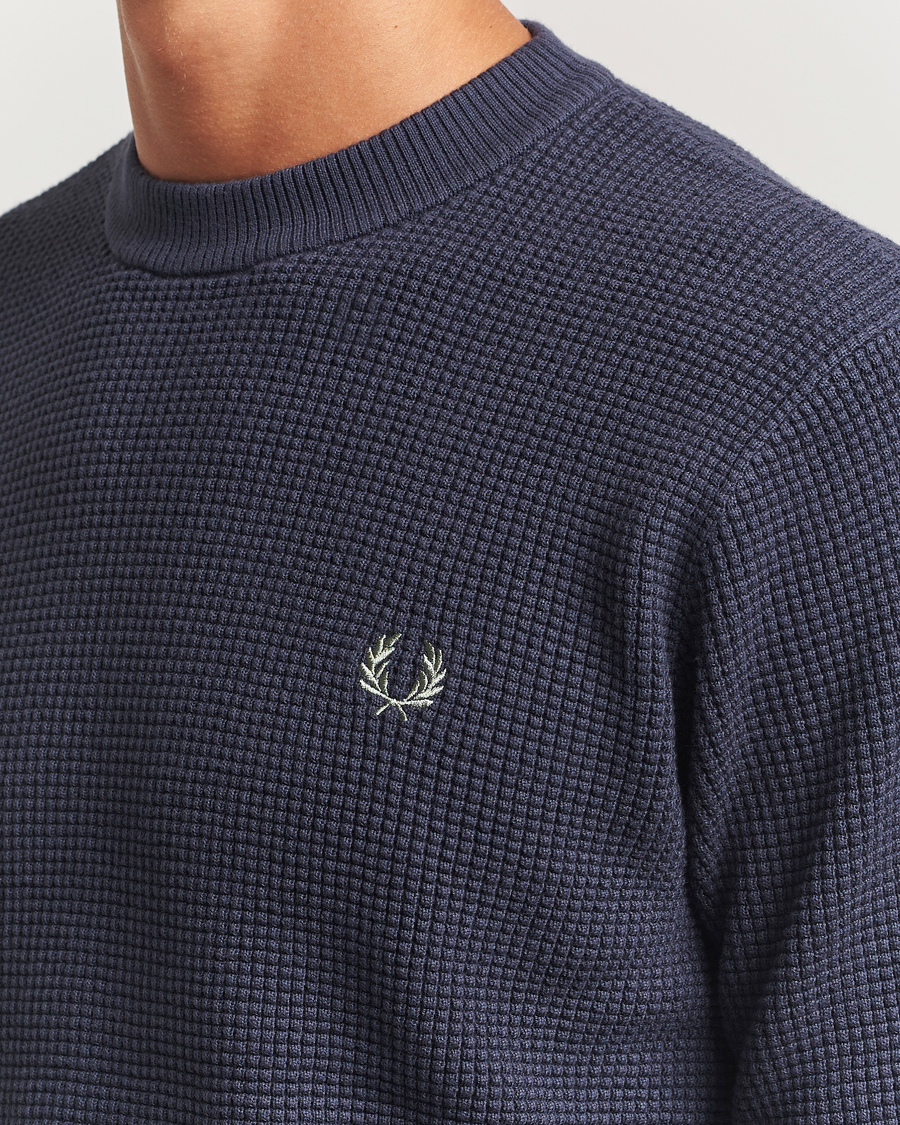 Mies | Puserot | Fred Perry | Waffle Stitch Jumper Dark Airforce