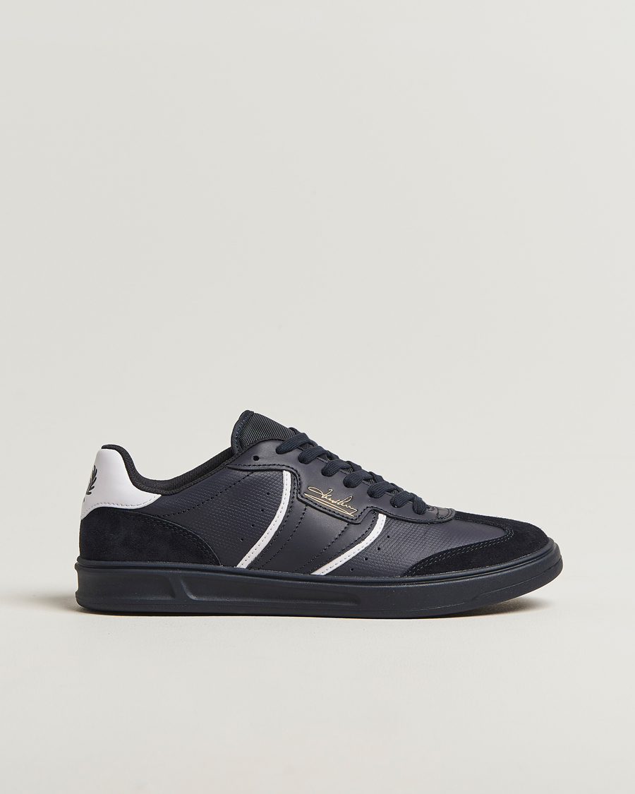 Mies | Tennarit | Fred Perry | B4 Leather/Suede Sneaker Navy