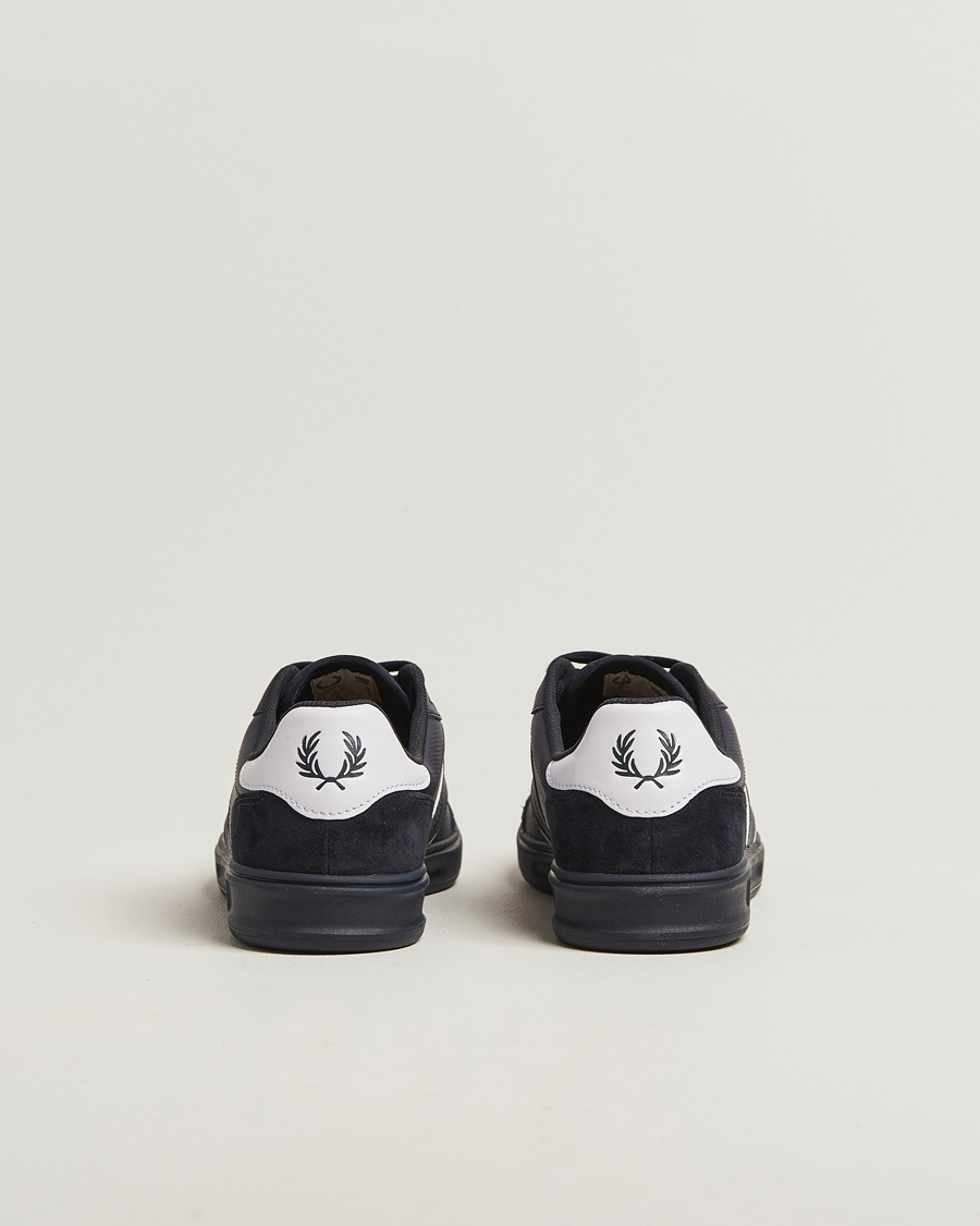 Mies | Tennarit | Fred Perry | B4 Leather/Suede Sneaker Navy