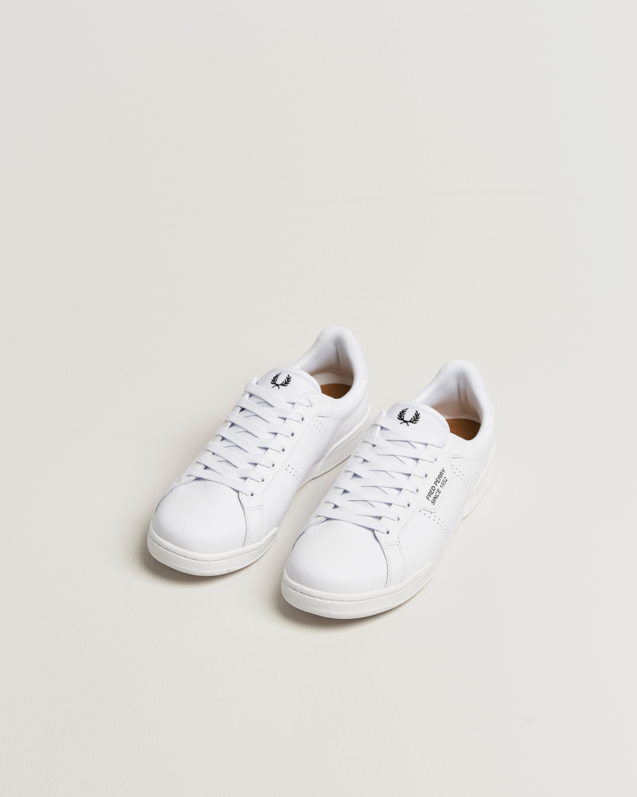 Mies | Tennarit | Fred Perry | B722 Textured Leather Sneaker White