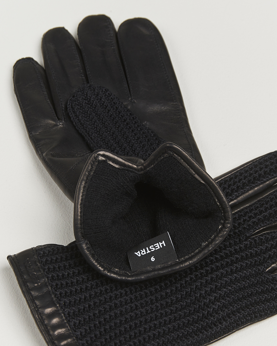 Mies | Hestra Adam Crochet Wool Lined Glove Black | Hestra | Adam Crochet Wool Lined Glove Black