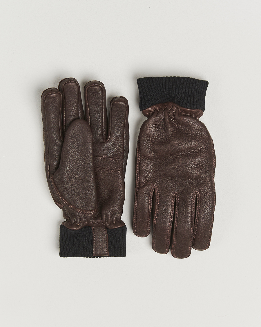 Mies | Käsineet | Hestra | Tore Deerskin Primaloft Lined Glove Chocolate