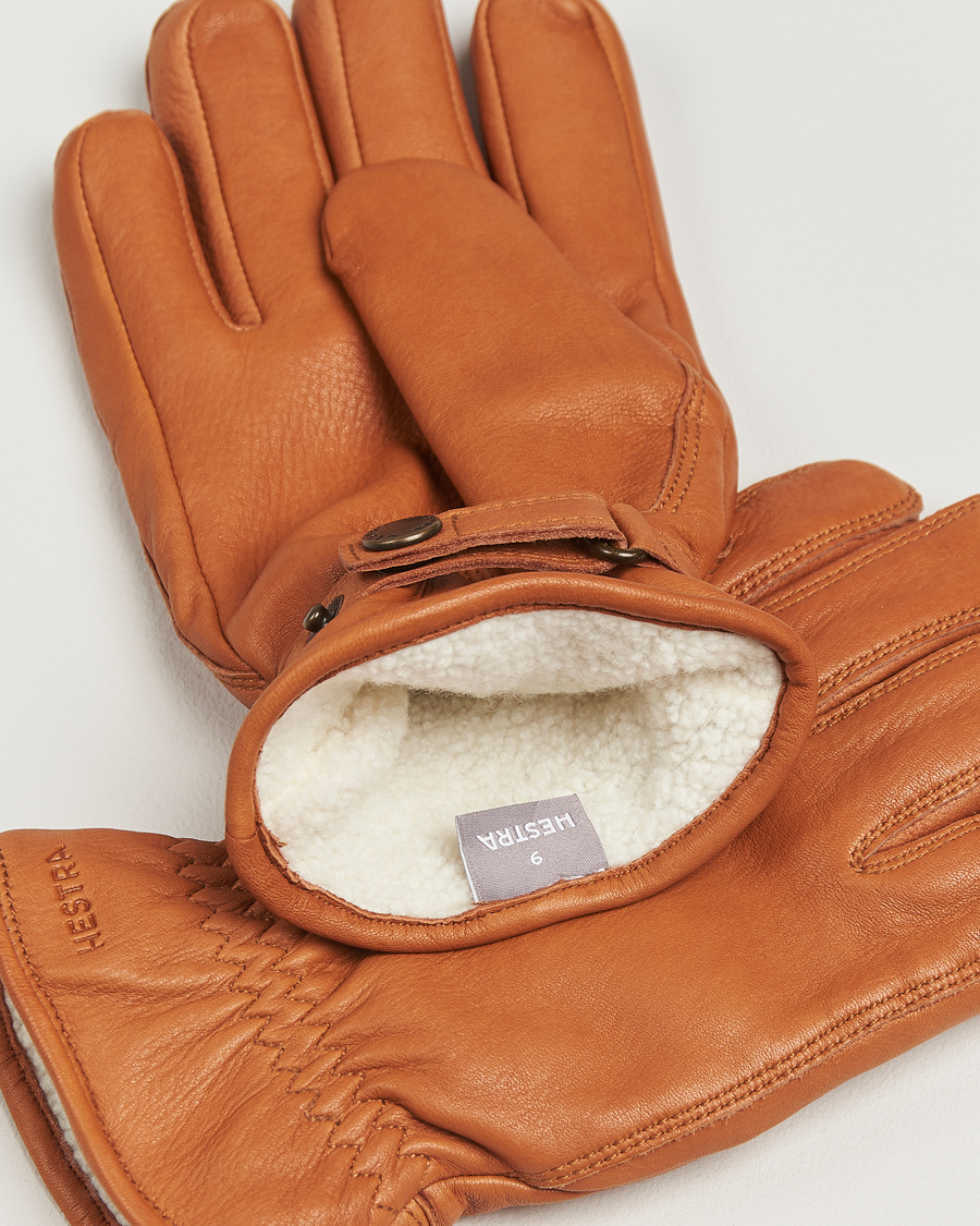 Mies | Käsineet | Hestra | Burensvik Deerskin Wool Pile Glove Cognac
