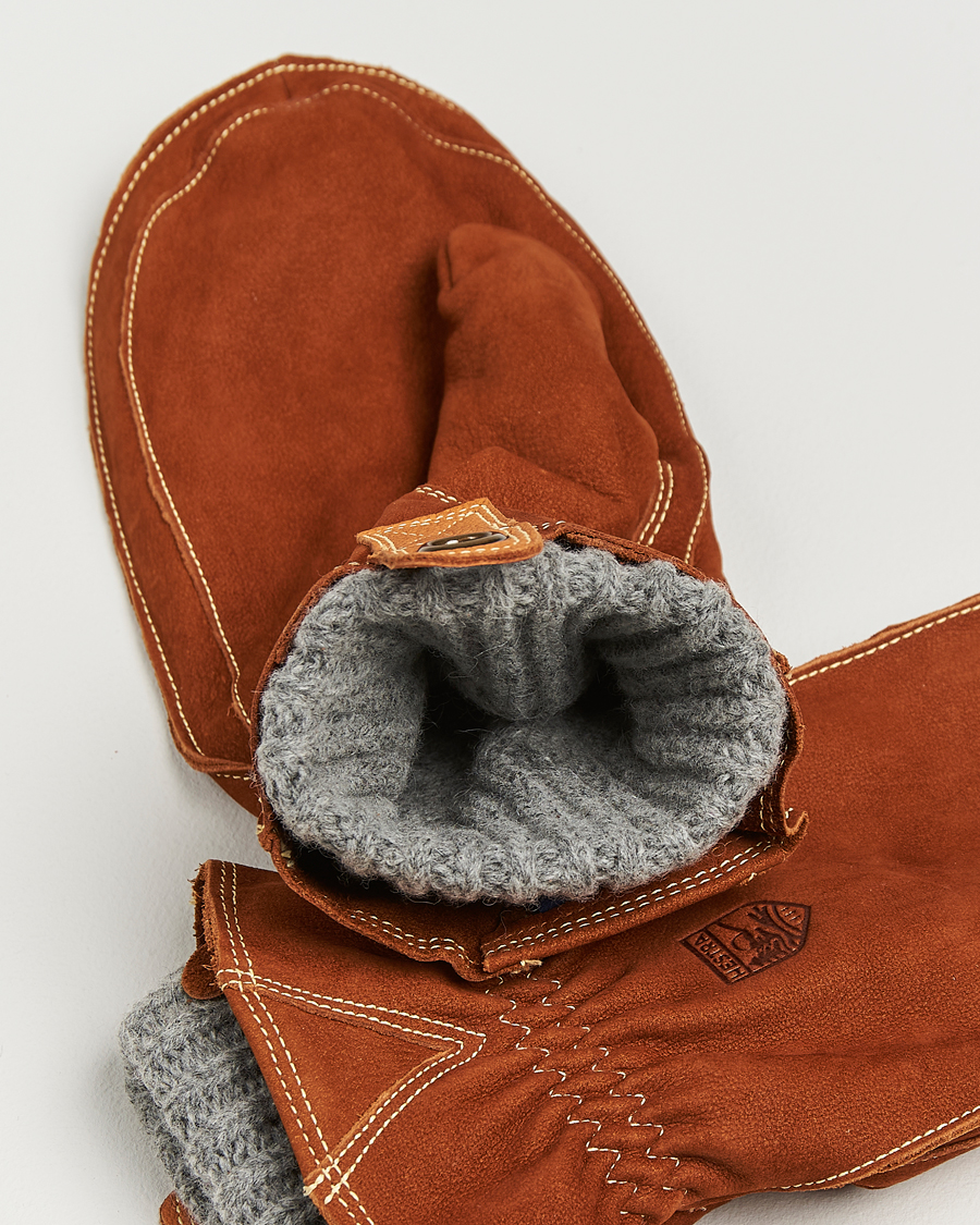 Mies | Käsineet | Hestra | Oden Nubuck Wool Lined Mitt Cognac