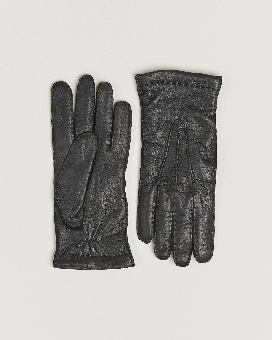 Mies | Käsineet | Hestra | Peccary Handsewn Cashmere Lined Glove Black