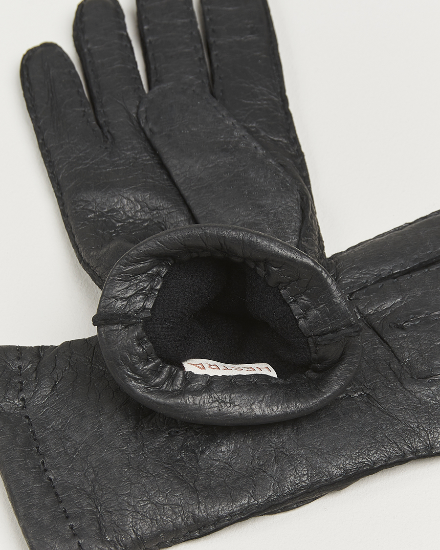 Mies | Käsineet | Hestra | Peccary Handsewn Cashmere Lined Glove Black