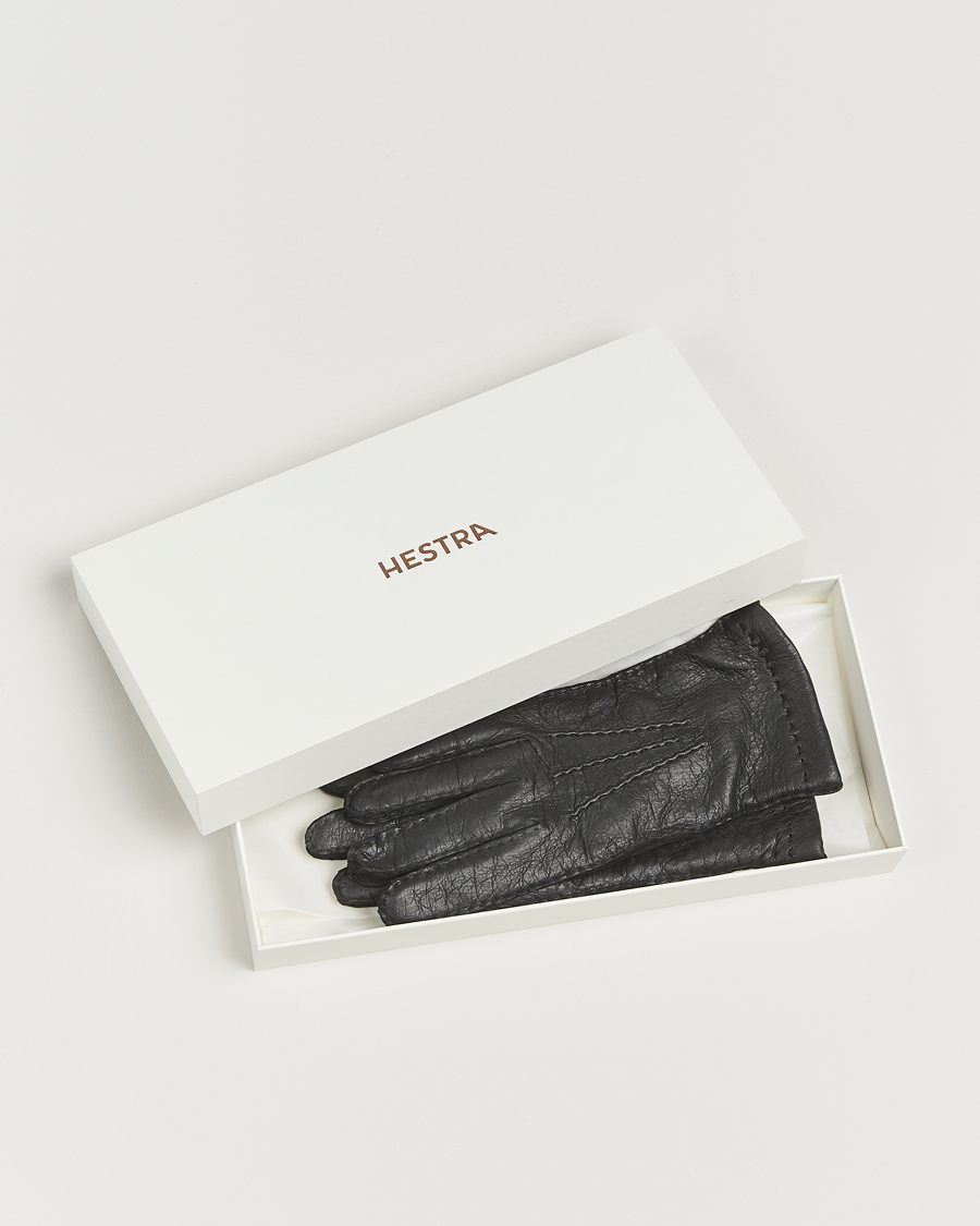 Mies | Käsineet | Hestra | Peccary Handsewn Cashmere Lined Glove Black