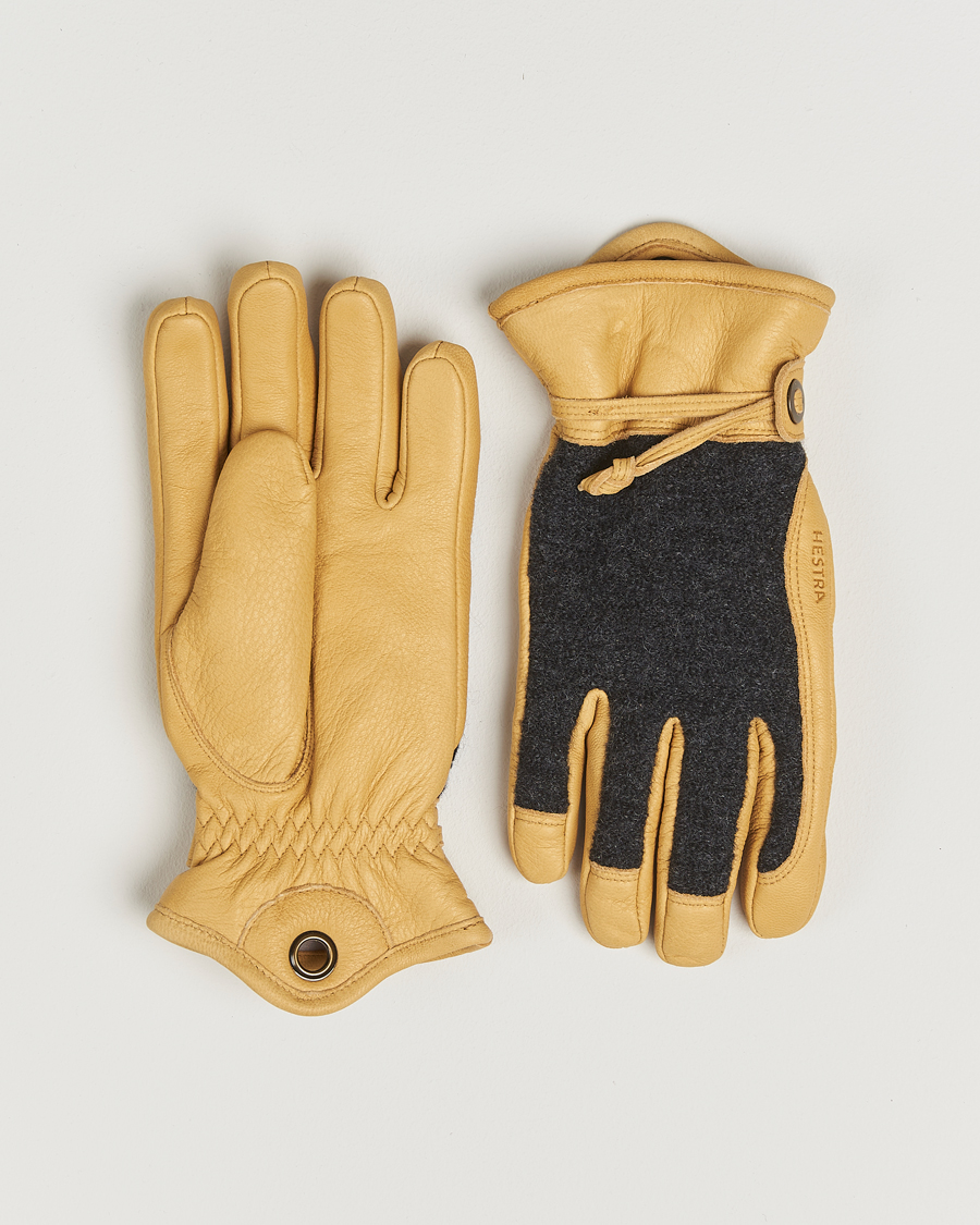 Mies | Käsineet | Hestra | Daniel Wool/Goat Leather Glove Charcoal/Tan