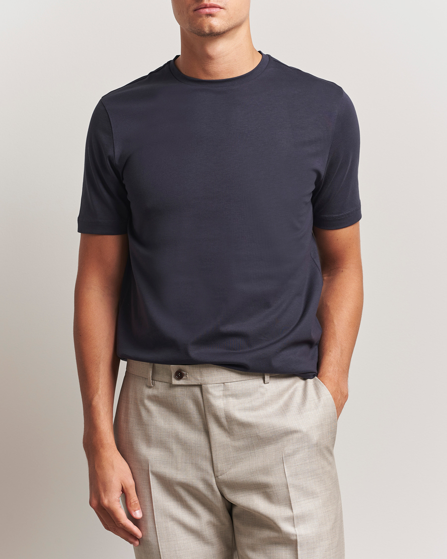 Mies | T-paidat | Stenströms | Supima Cotton T-Shirt Navy