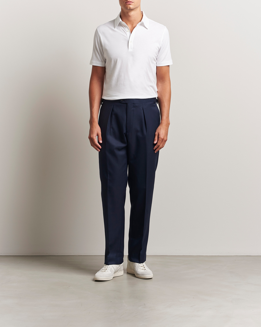 Mies | Pikeet | Stenströms | Supima Cotton Polo Shirt White
