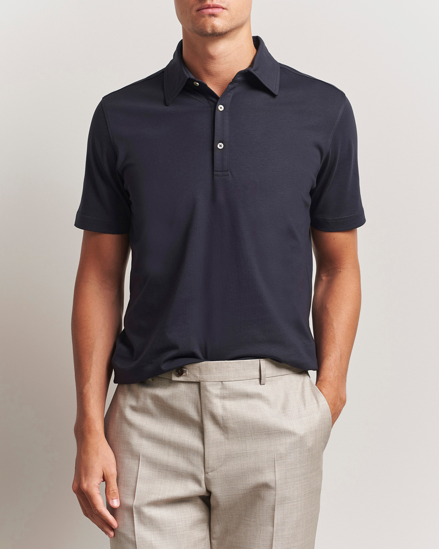 Mies | Pikeet | Stenströms | Supima Cotton Polo Shirt Navy