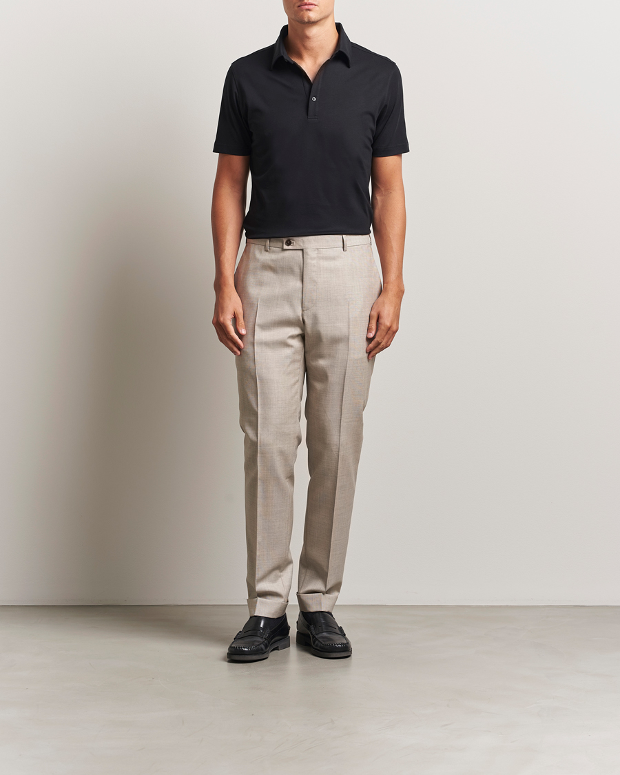 Mies | Pikeet | Stenströms | Supima Cotton Polo Shirt Black