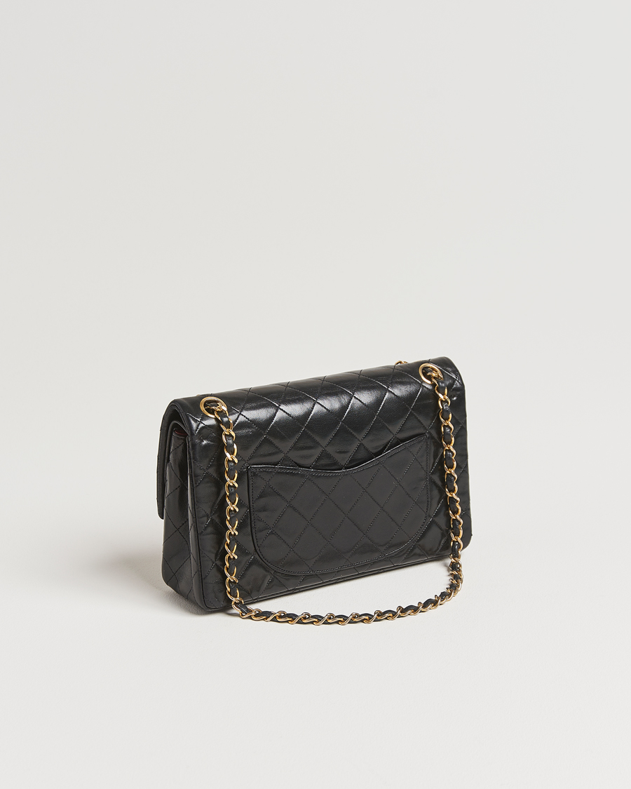 Mies | Chanel Pre-Owned Classic Double Flap Medium Lambskin Black | Chanel Pre-Owned | Classic Double Flap Medium Lambskin Black