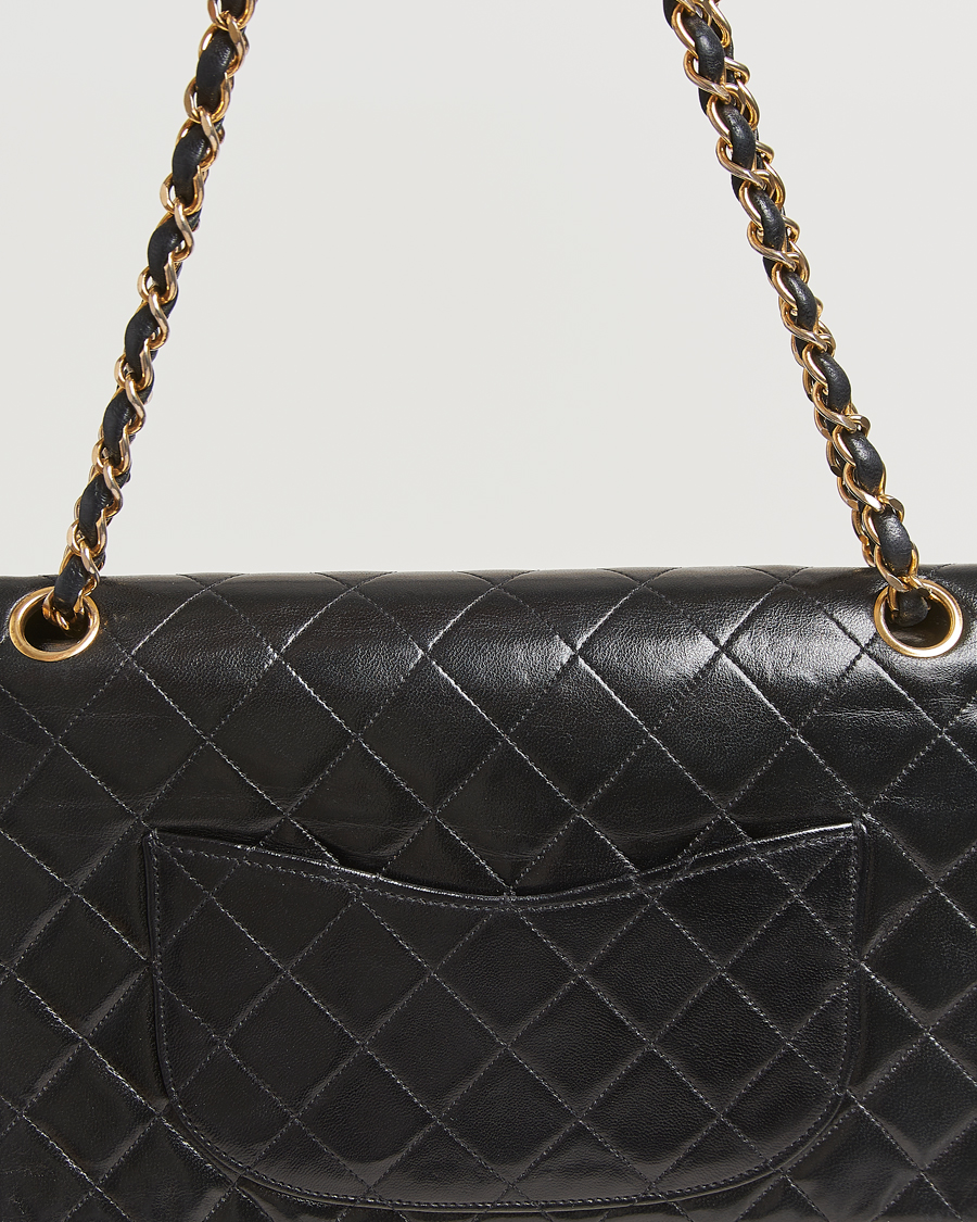 Mies | Chanel Pre-Owned Classic Double Flap Medium Lambskin Black | Chanel Pre-Owned | Classic Double Flap Medium Lambskin Black