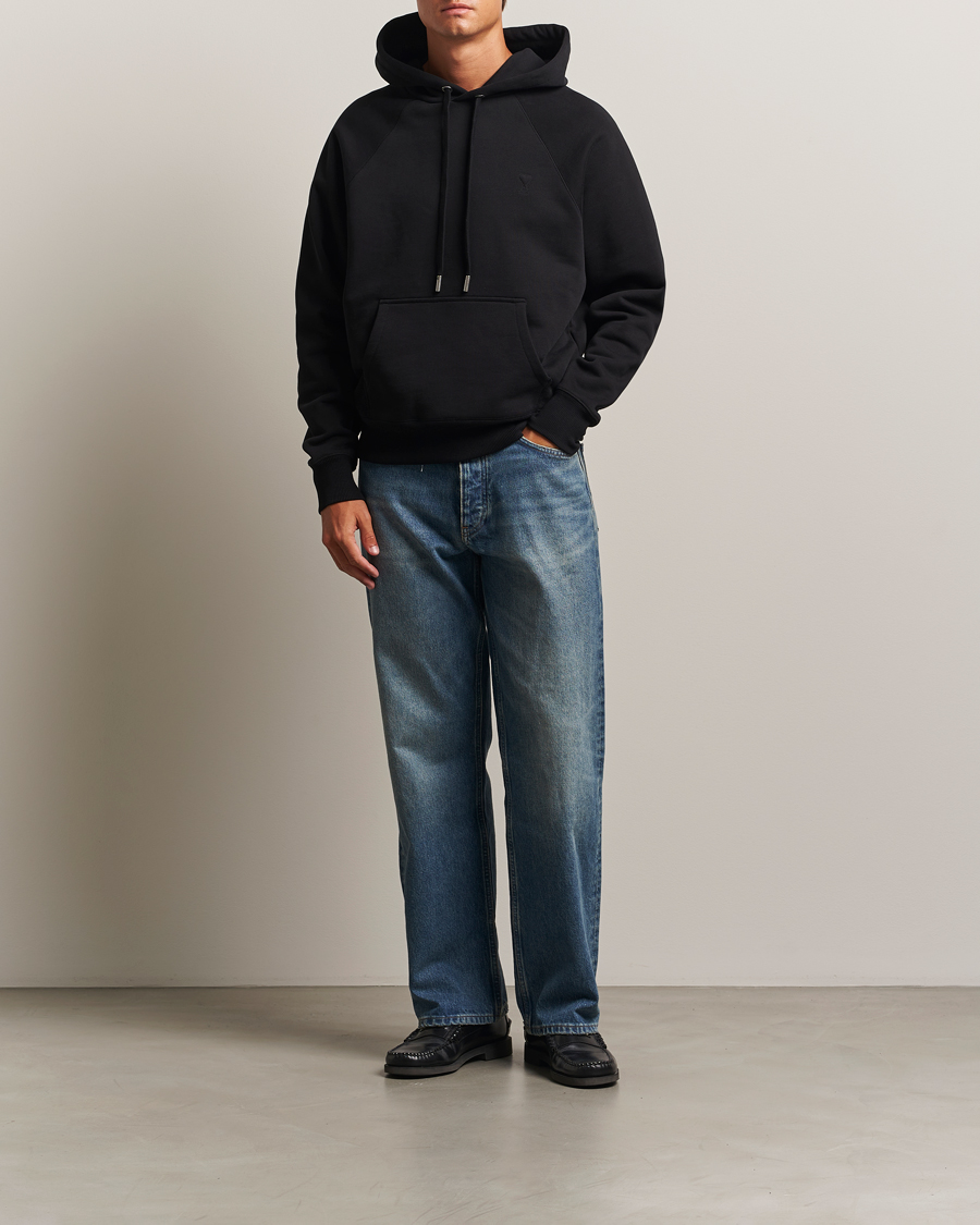 Mies | Puserot | AMI | Tonal Heart Logo Hoodie Black