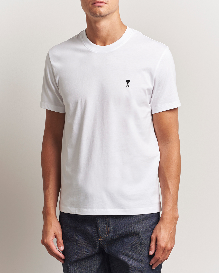 Mies | T-paidat | AMI | Contrast Heart Logo T-Shirt White
