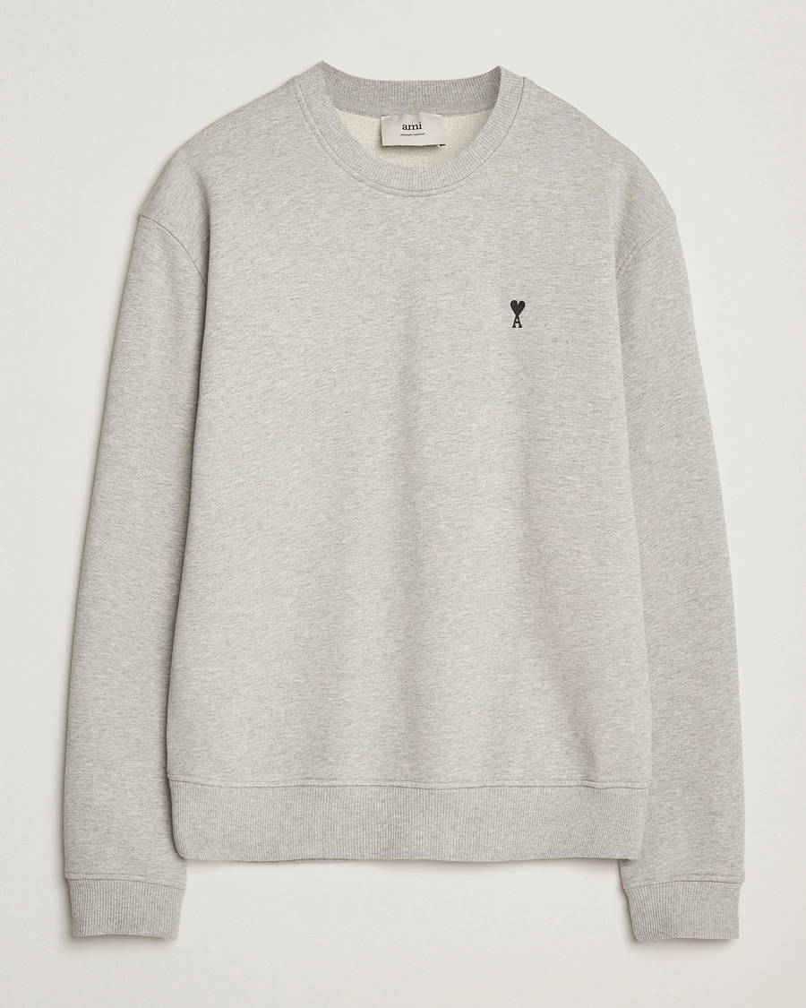 Mies | Puserot | AMI | Black Heart Logo Sweatshirt Grey Heather