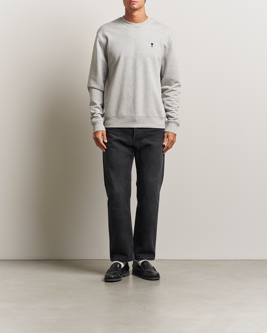 Mies | Puserot | AMI | Black Heart Logo Sweatshirt Grey Heather