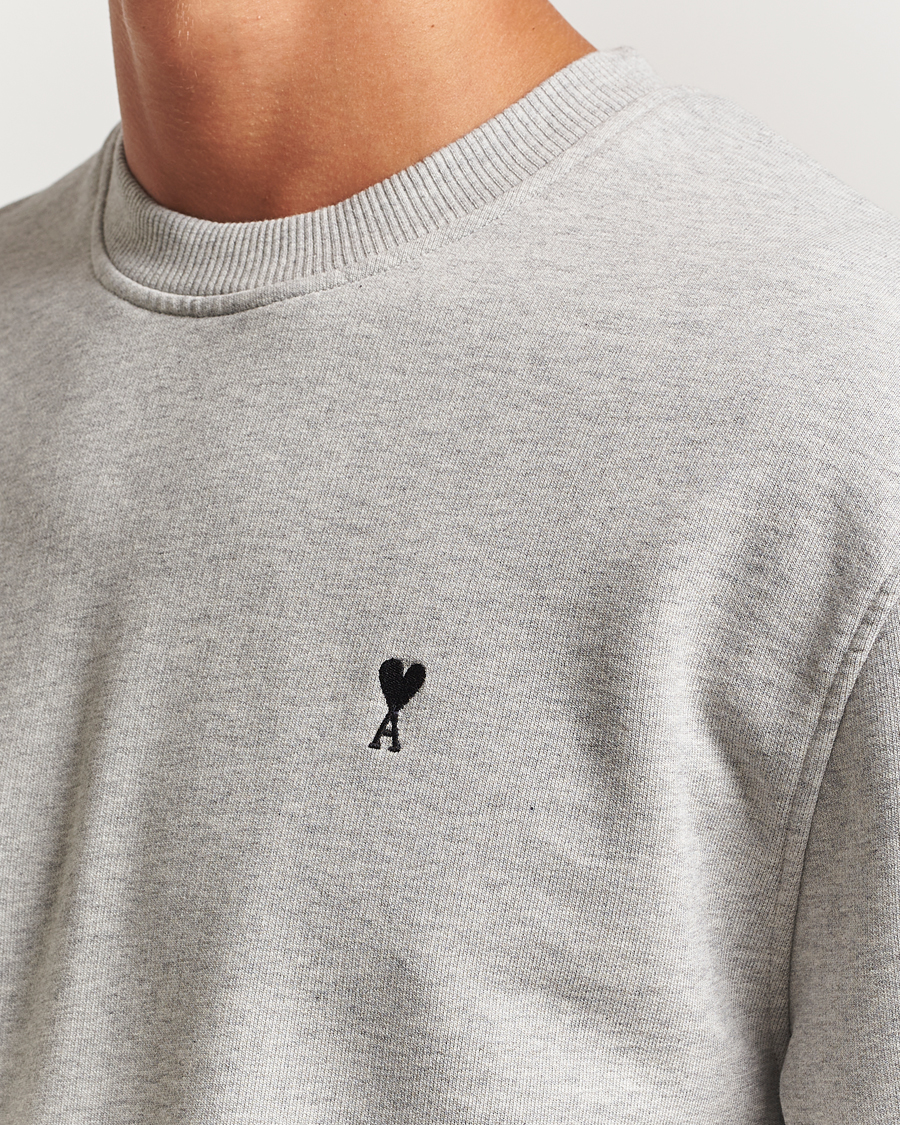 Mies | Puserot | AMI | Black Heart Logo Sweatshirt Grey Heather