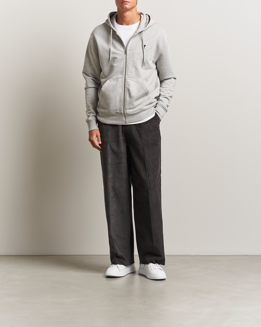 Mies | Puserot | AMI | Black Heart Logo Full Zip Hoodie Grey Heather