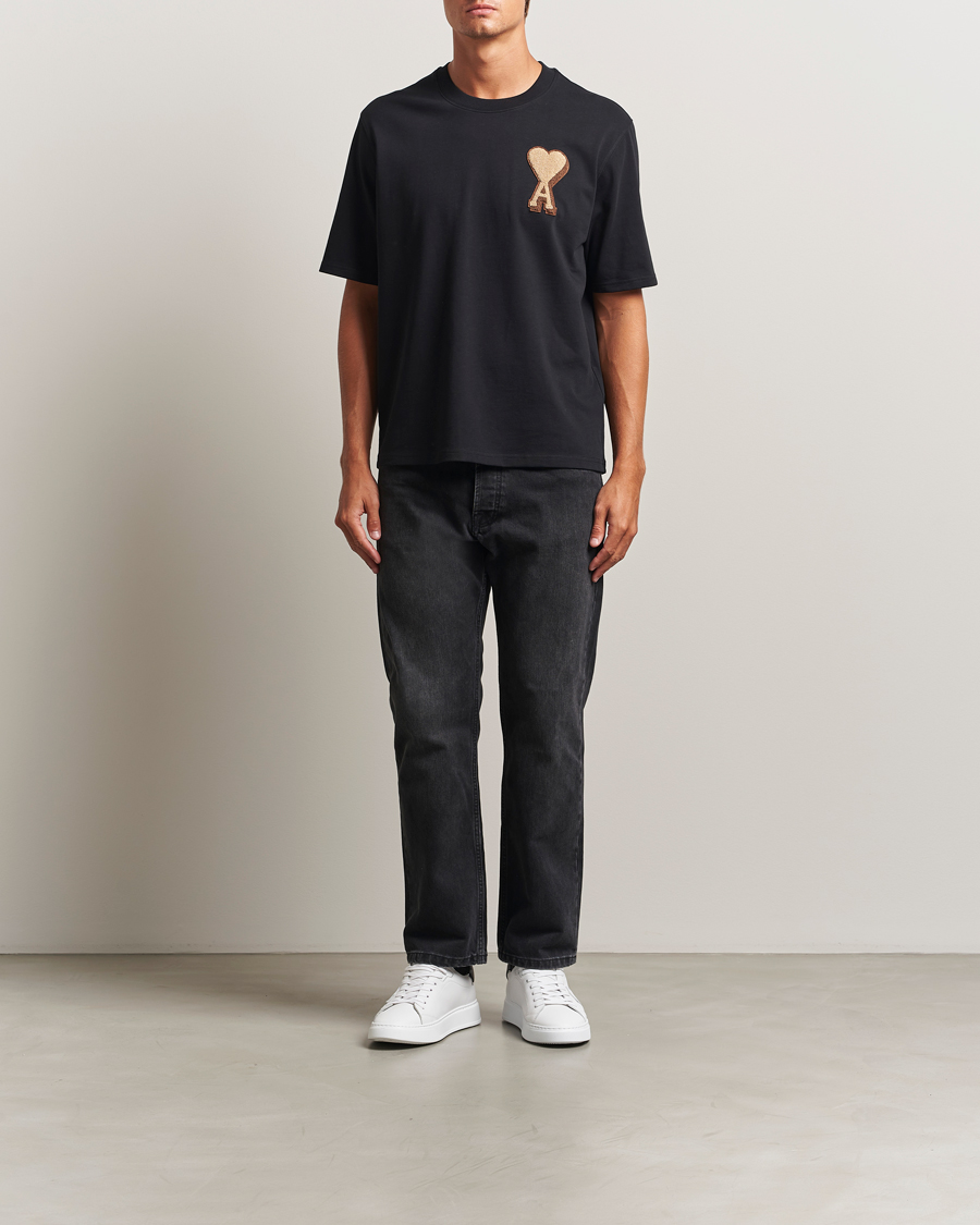 Mies | T-paidat | AMI | Patch Heart T-Shirt Black