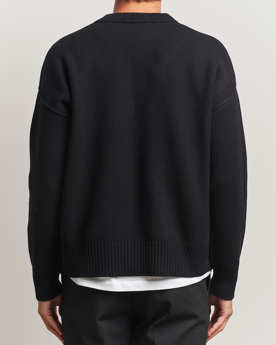 Mies | Puserot | AMI | Big Heart Logo Wool Knitted Sweater Black