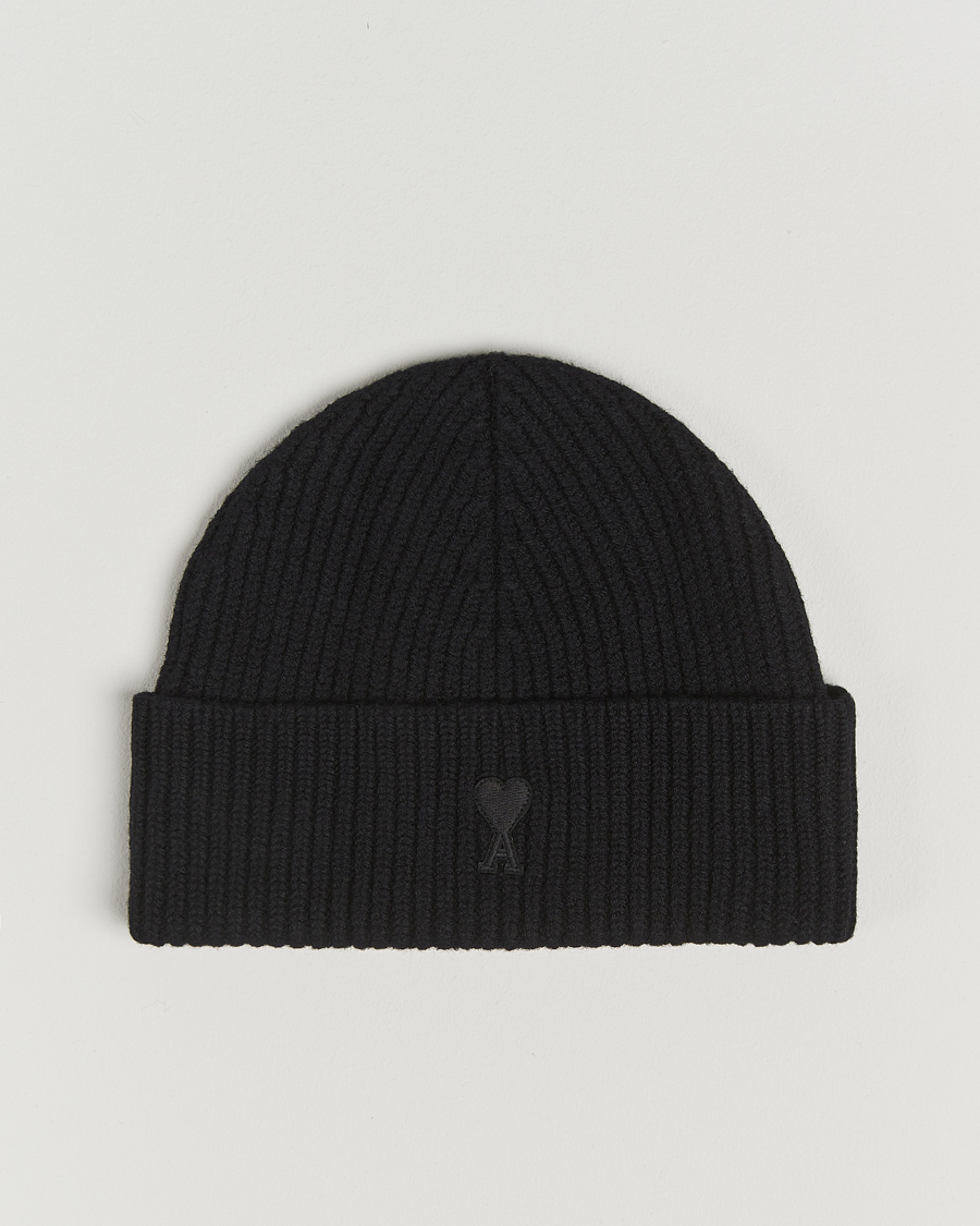 Mies | AMI Heart Logo Beanie Black | AMI | Heart Logo Beanie Black
