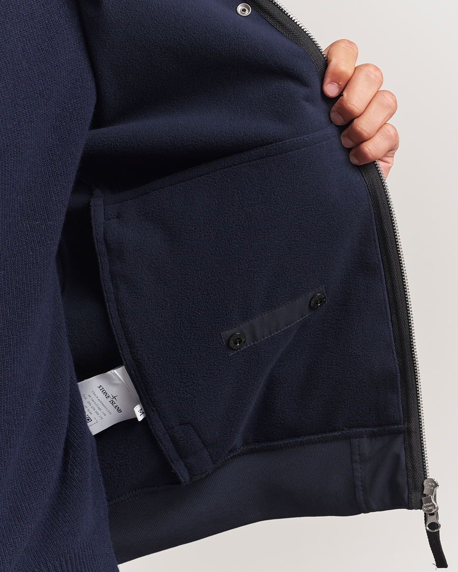 Mies | Takit | Stone Island | Soft Shell Re-Dyed Lined Hood Jacket Navy