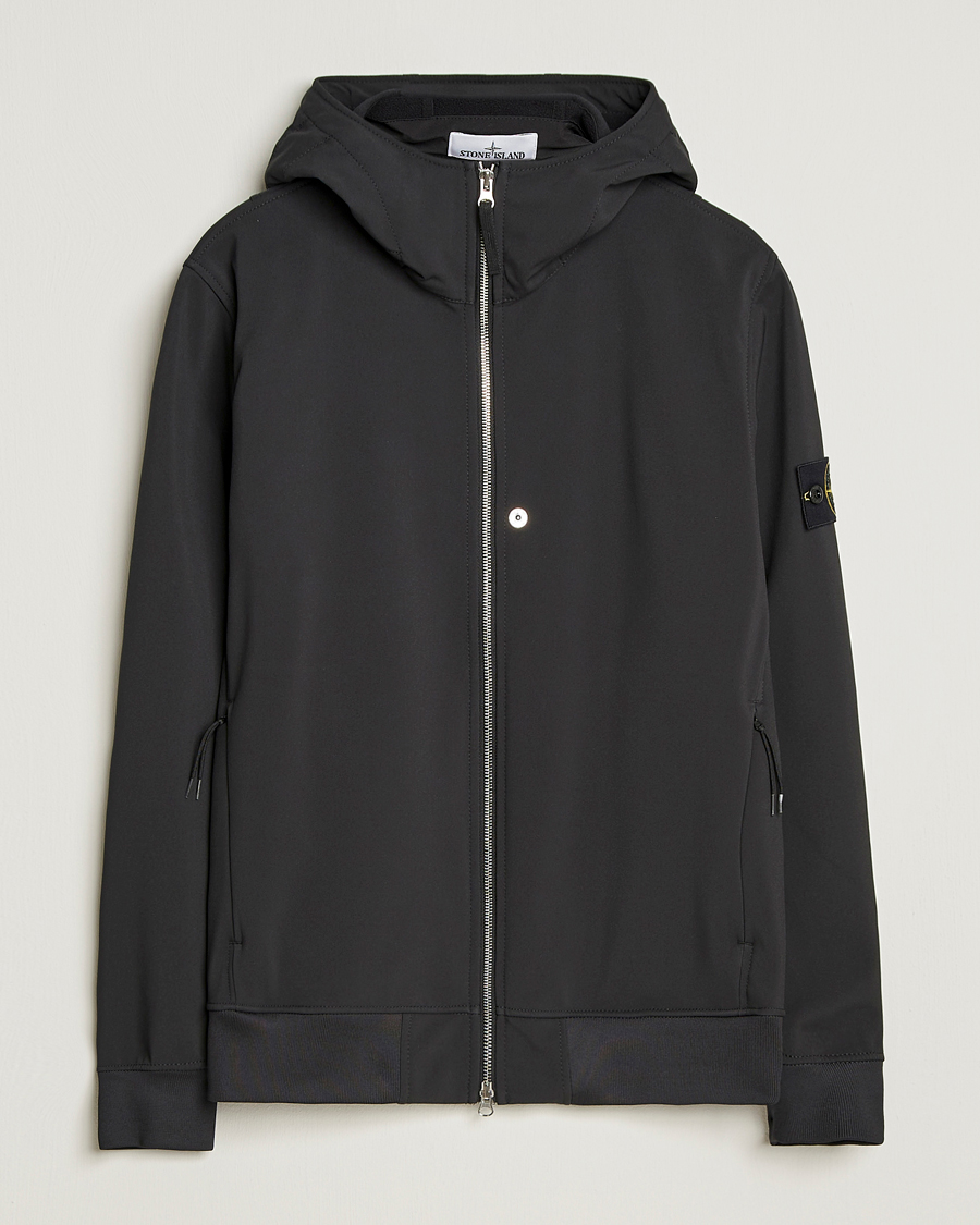 Mies | Takit | Stone Island | Soft Shell Re-Dyed Lined Hood Jacket Black
