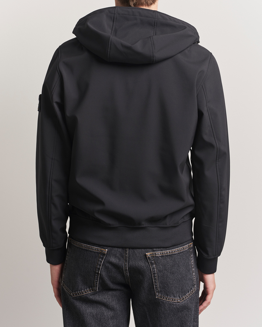 Mies | Takit | Stone Island | Soft Shell Re-Dyed Lined Hood Jacket Black