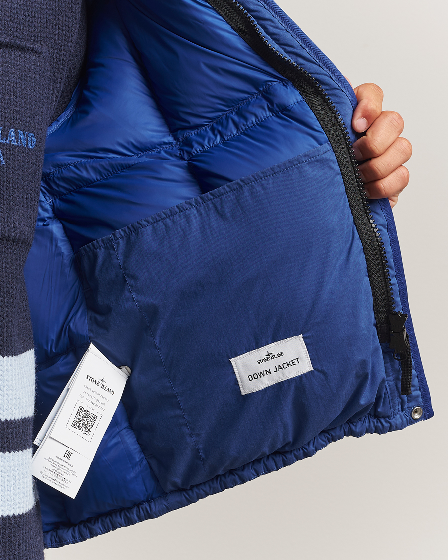 Mies | Takit | Stone Island | Marina Cotton/Nylon Tela Down Jacket Bright Blue