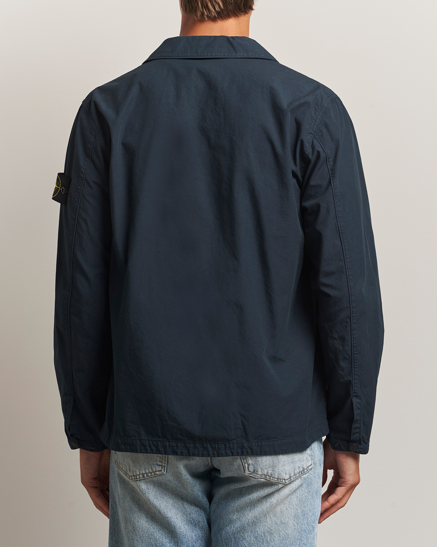 Mies | Kauluspaidat | Stone Island | Garment Dyed Organic Cotton Zip Overshirt Navy