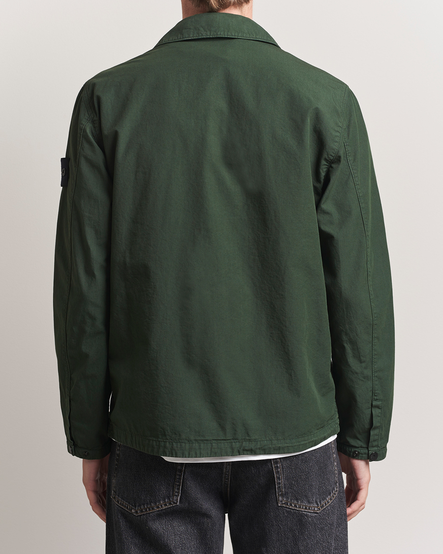 Mies | Kauluspaidat | Stone Island | Garment Dyed Organic Cotton Zip Overshirt Green