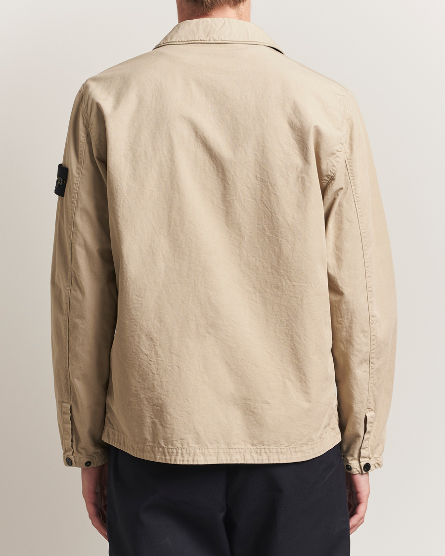 Mies | Kauluspaidat | Stone Island | Garment Dyed Organic Cotton Zip Overshirt Beige