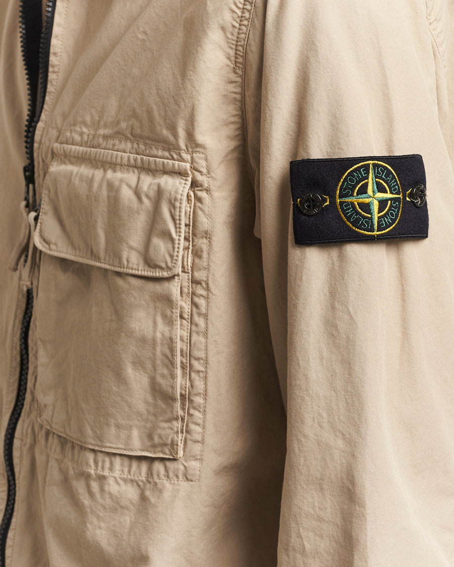 Mies | Kauluspaidat | Stone Island | Garment Dyed Organic Cotton Zip Overshirt Beige