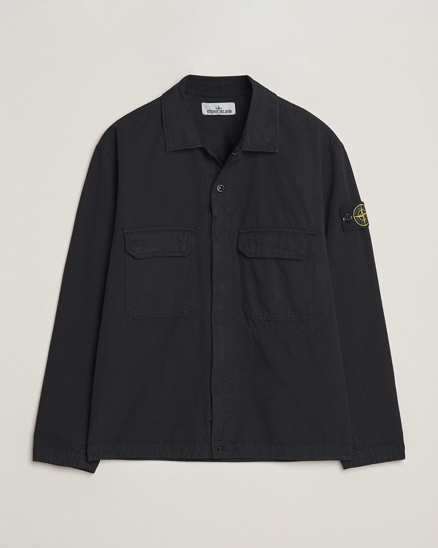 Mies | Kauluspaidat | Stone Island | Organic Cotton Ripstop Overshirt Black