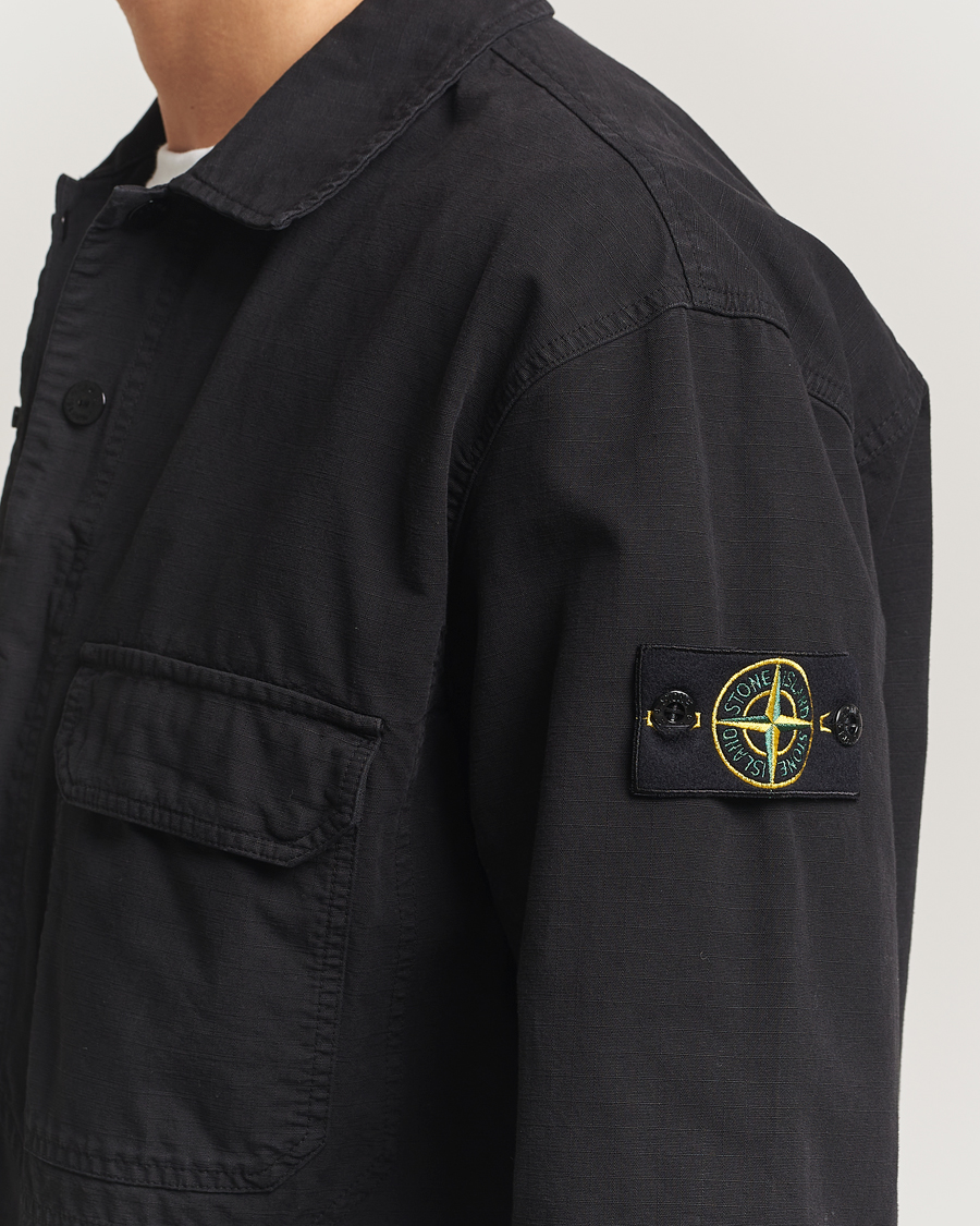 Mies | Kauluspaidat | Stone Island | Organic Cotton Ripstop Overshirt Black
