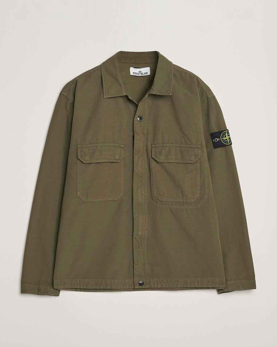 Mies | Kauluspaidat | Stone Island | Organic Cotton Ripstop Overshirt Military Green