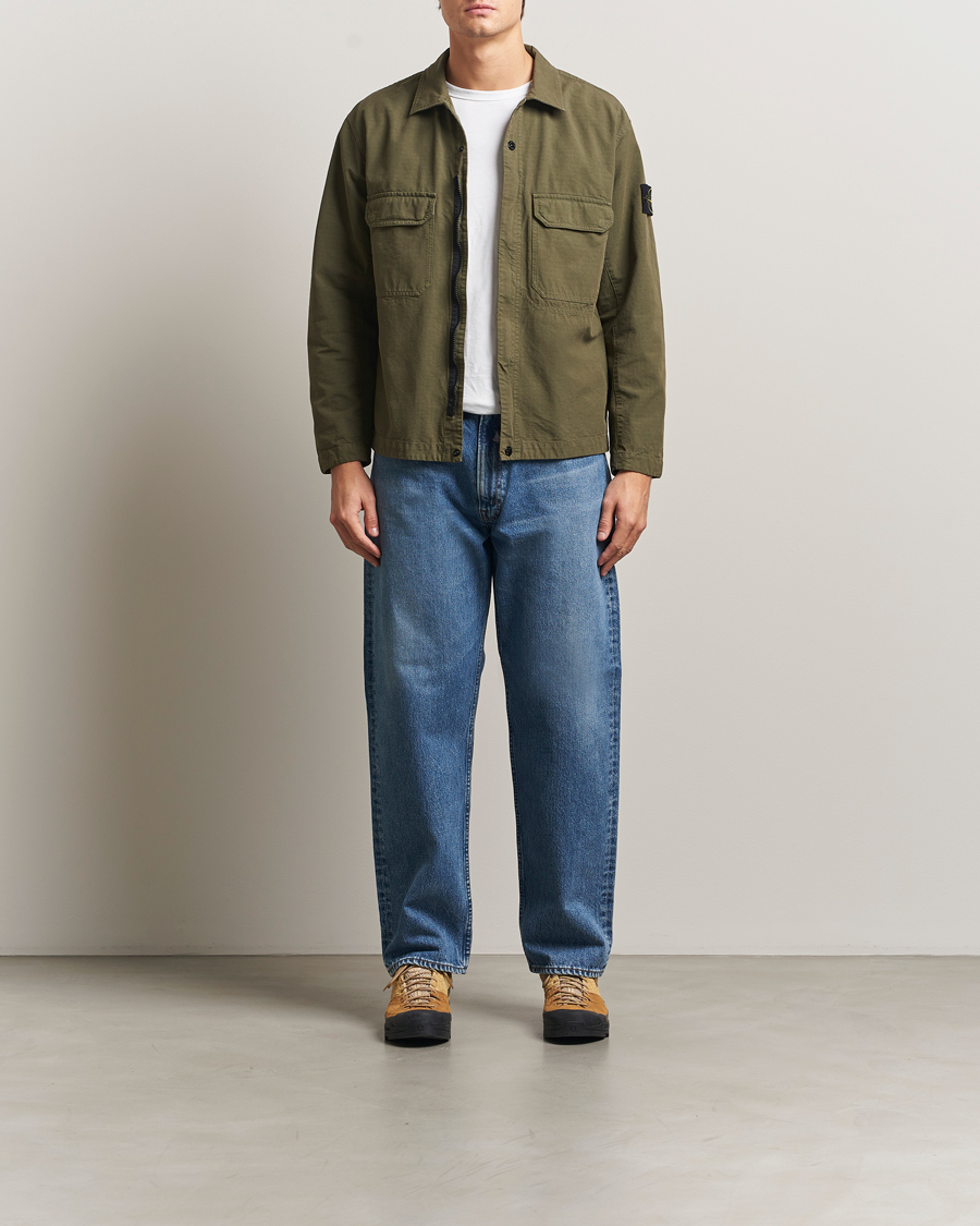 Mies | Kauluspaidat | Stone Island | Organic Cotton Ripstop Overshirt Military Green