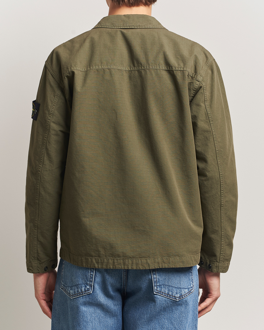 Mies | Kauluspaidat | Stone Island | Organic Cotton Ripstop Overshirt Military Green