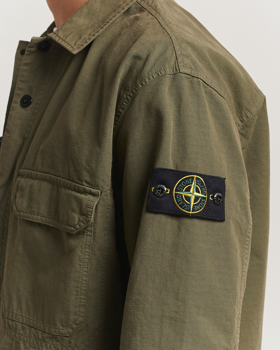Mies | Kauluspaidat | Stone Island | Organic Cotton Ripstop Overshirt Military Green